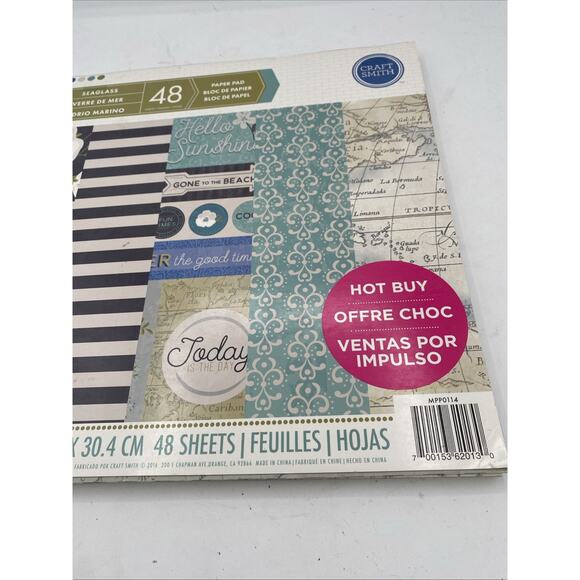 Seaglass By Craft Smith 12 X 12 Paper Pad~48 sheets - Picture 3 of 3